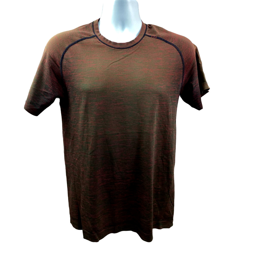 Lululemon Mens Shirt Red Size Small Short Sleeve Active stretch Adult